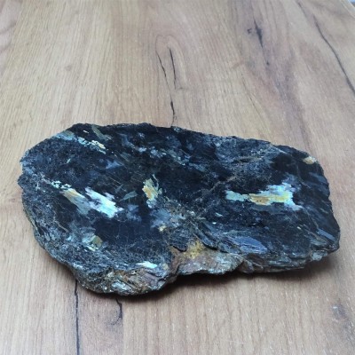 Nuummite polished plate 842g, Greenland, unique rare collection piece