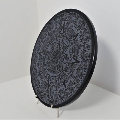 Obsidian Spiegel Aztekischer Kalender - 20cm, Mexiko