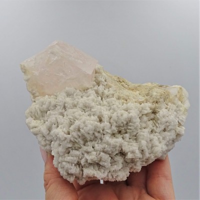 Morganite natural crystal in albite collection piece 612g, Afghanistan