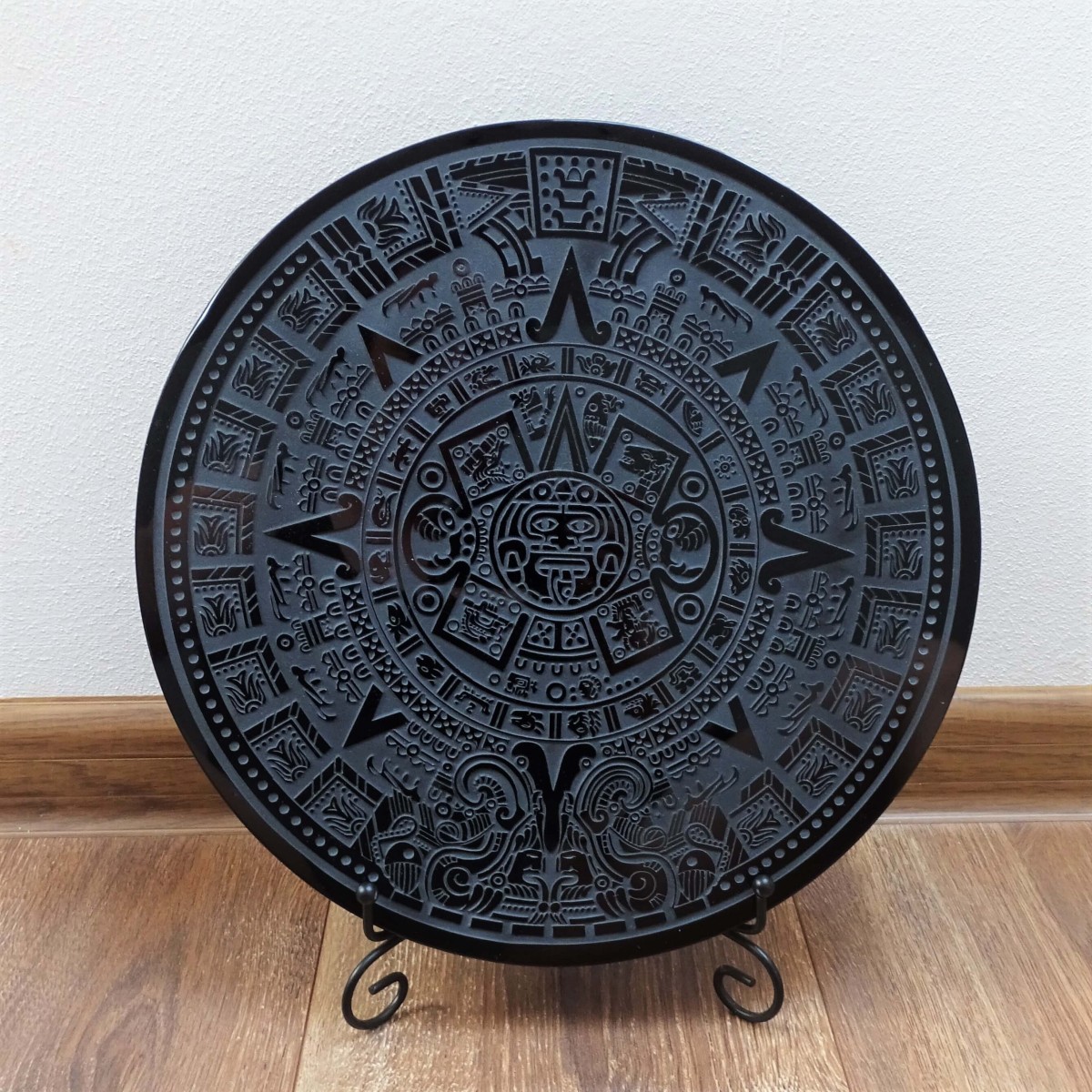 Obsidianspiegel Aztekenkalender - 30cm, Mexiko