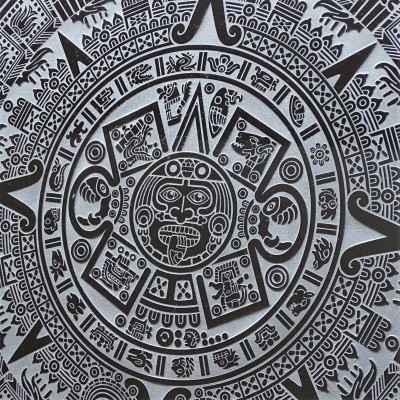 Obsidianspiegel Aztekenkalender - 18cm, Mexiko