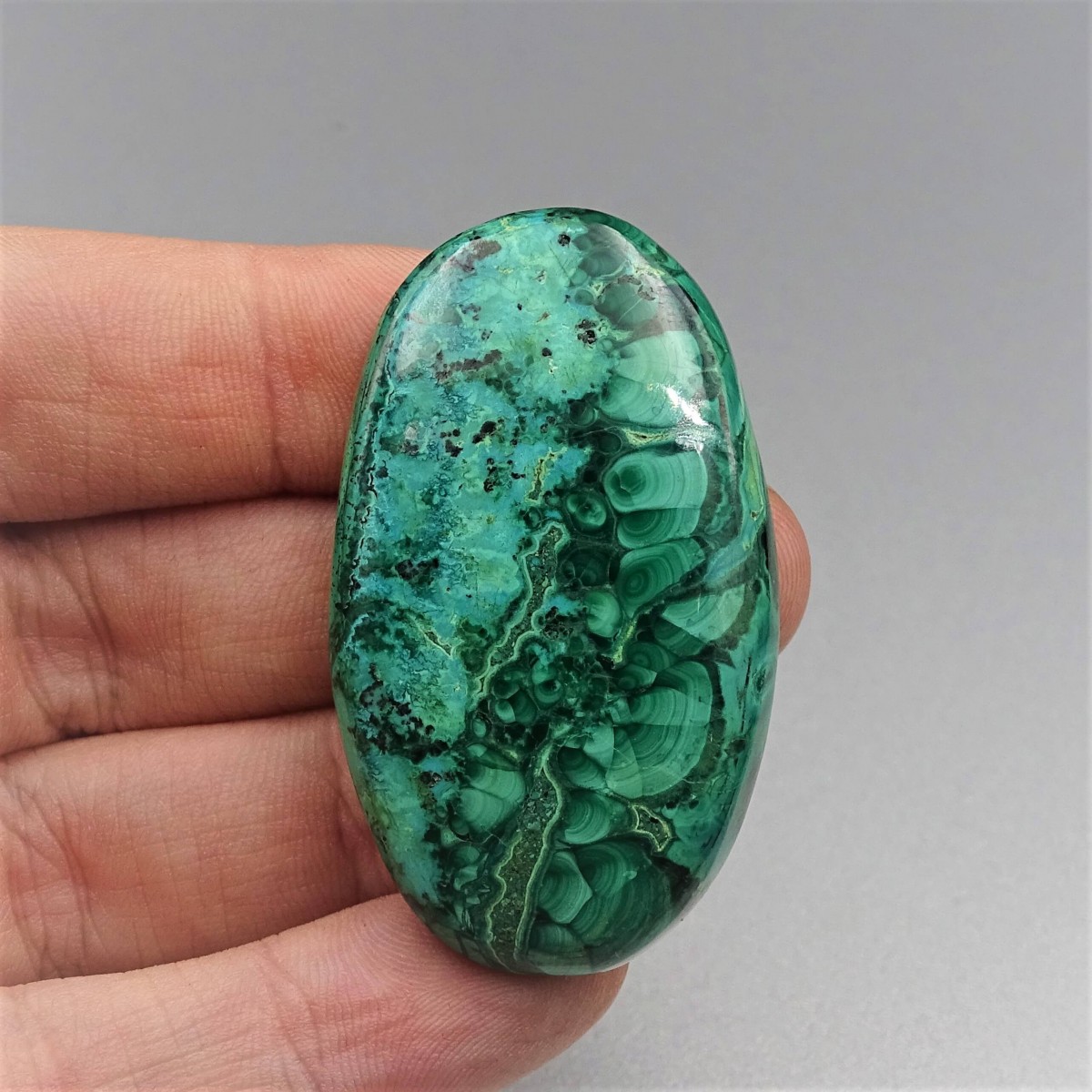 Malachit/Chrysokol-Cabochon 16g, Kongo