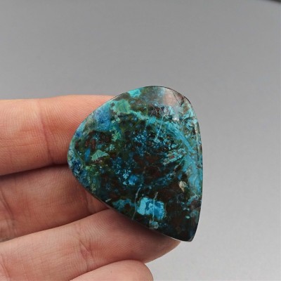 Kombination Chrysokol-Malachit-Azurit-Cabochon 9,9g, Kongo