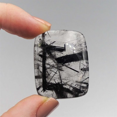 Crystal with black rutile cabochon 12.4g, Brazil