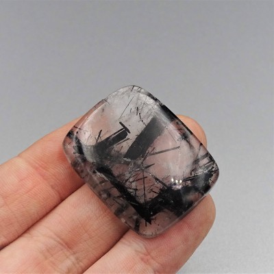 Crystal with black rutile cabochon 12.4g, Brazil