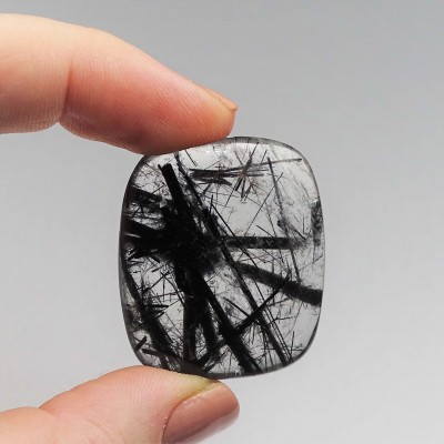 Crystal with black rutile cabochon 12.2g, Brazil