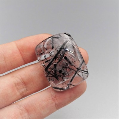 Crystal with black rutile cabochon 14.7g, Brazil
