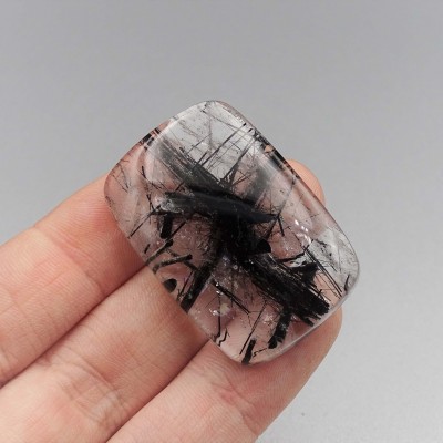 Kristall mit schwarzem Rutil-Cabochon 15,2g, Brasilien