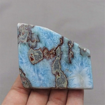 Larimar plate polished 81g, Dominican republic