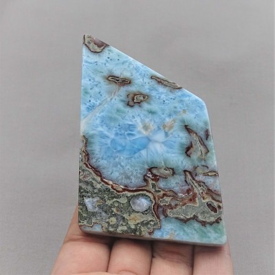 Larimar plate polished 88g, Dominican republic