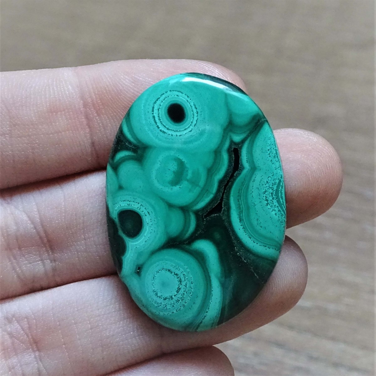 Malachit-Cabochon 11,5g, Kongo