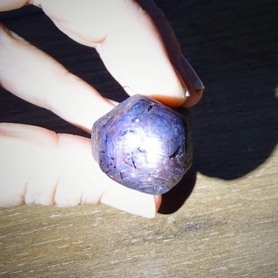 Sapphire with ruby raw crystal 57.5g, India