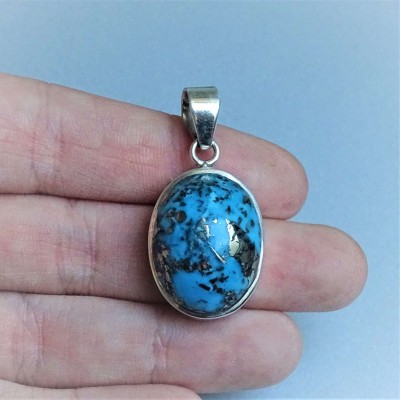 Turquoise genuine pendant 13.1g, certificate of authenticity, USA
