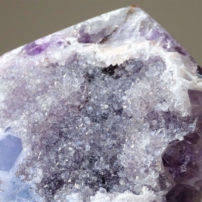 Amethyst with agate natural druse polished 553g, Brazil