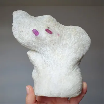 Ruby natural crystals in marble 1055g, Vietnam