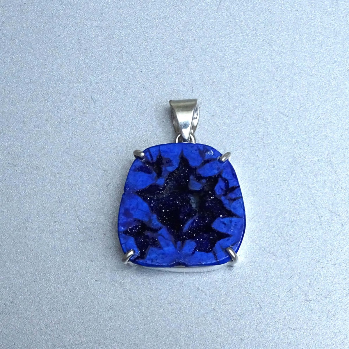 Azurite pendant in silver 11.1g, Russia