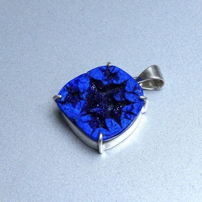 Azurite pendant in silver 11.1g, Russia