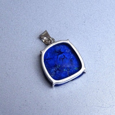 Azurite pendant in silver 11.1g, Russia