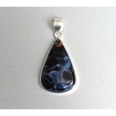 Pietersit natural mineral pendant in silver 10g, Namibia