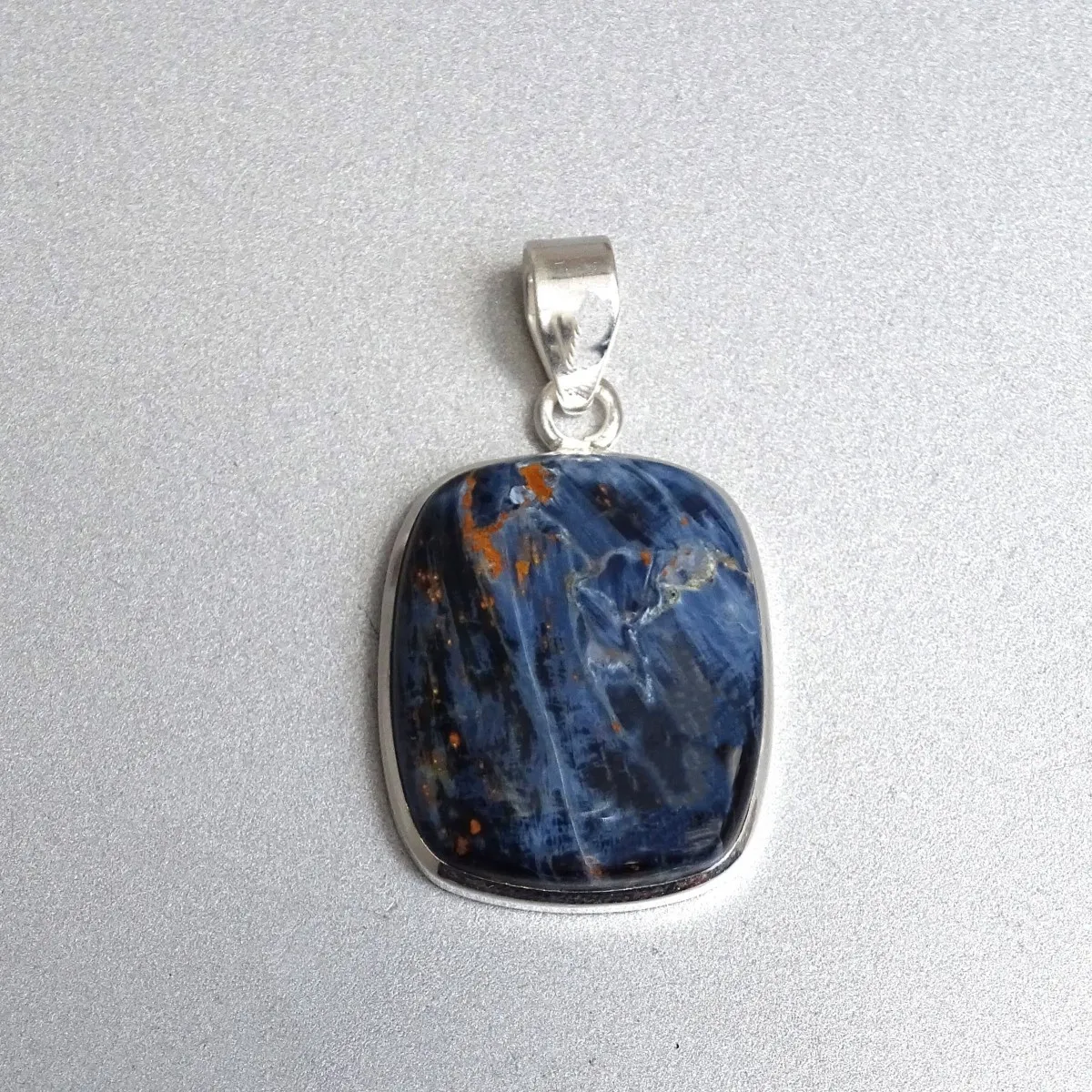Pietersit natural mineral pendant in silver 10.3g, Namibia