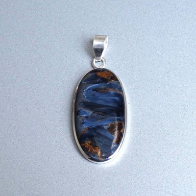 Pietersit natural mineral pendant in silver 10.9g, Namibia
