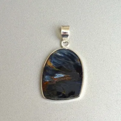 Pietersit natural mineral pendant in silver 11.2g, Namibia