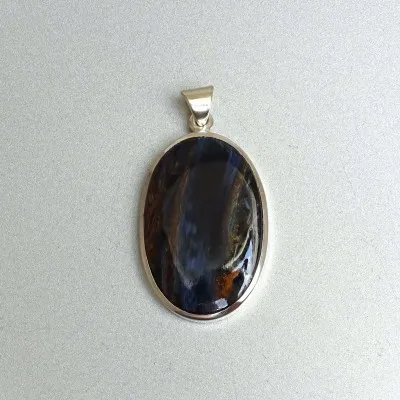 Pietersit natural mineral pendant in silver 10.2g, Namibia