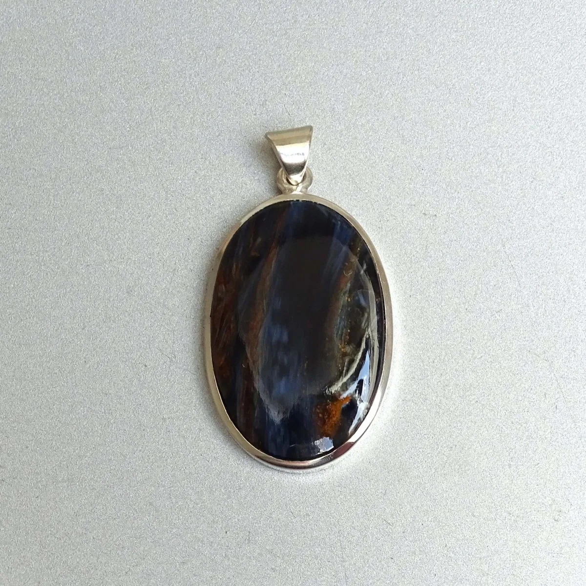 Pietersit natural mineral pendant in silver 10.2g, Namibia