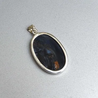 Pietersit natürlicher Mineralanhänger in Silber 10,2g, Namibia