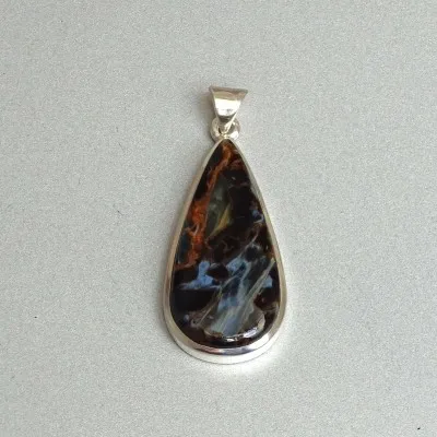 Pietersit natural mineral pendant in silver 10.4g, Namibia