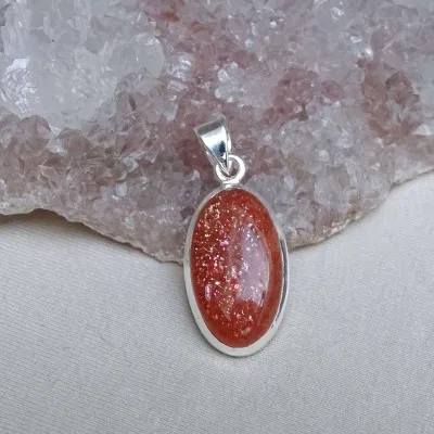 Sunstone pendant in silver 5g, top quality, India