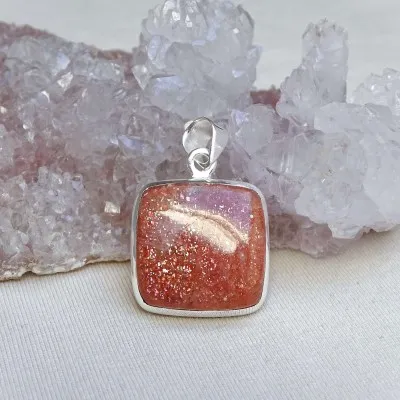 Sunstone pendant in silver 7.4g, top quality, India