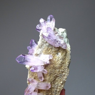 Natürliche Amethystkristalle im Gestein 558g, Mexiko