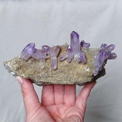 Natürliche Amethystkristalle im Gestein 558g, Mexiko