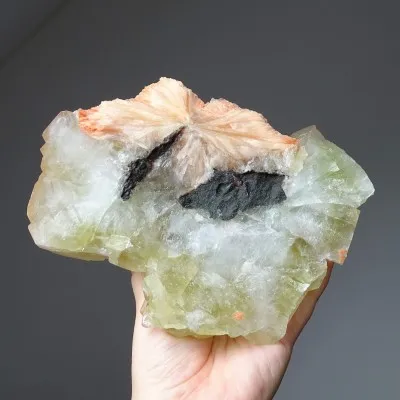 Apofylit zelený, stilbit drúza 1574g, Indie