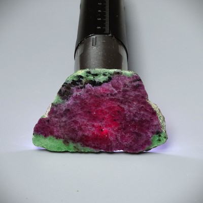 Ruby in zoisite polished plate 24g, Tanzania