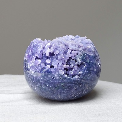 Grape chalcedony ball with crystals 757g, Indonesia