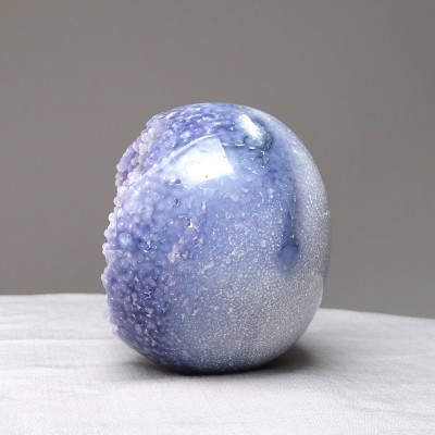 Grape chalcedony ball with crystals 757g, Indonesia