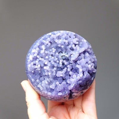 Grape chalcedony ball with crystals 757g, Indonesia