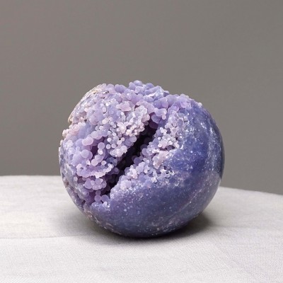 Grape chalcedony ball with crystals 415g, Indonesia