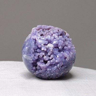 Grape chalcedony ball with crystals 415g, Indonesia