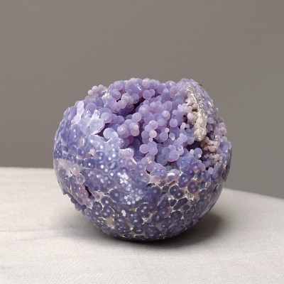 Grape chalcedony ball with crystals 415g, Indonesia