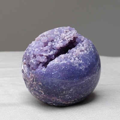 Grape chalcedony ball with crystals 415g, Indonesia