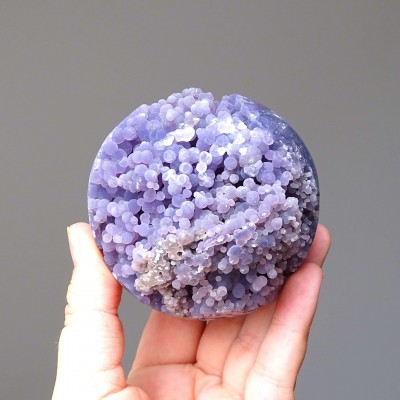 Grape chalcedony ball with crystals 415g, Indonesia