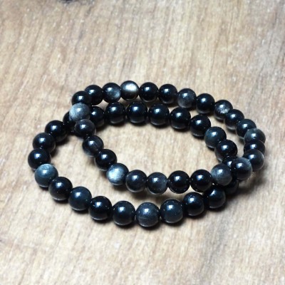 Silver obsidian - bracelet