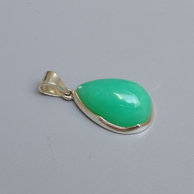 Chrysoprase pendant in silver top quality 6.7g, Tanzania