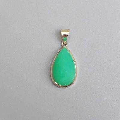 Chrysoprase pendant in silver top quality 6.7g, Tanzania