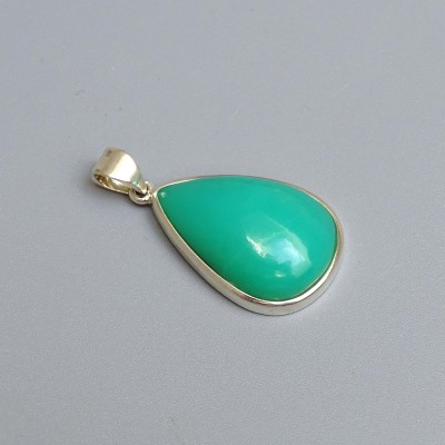 Chrysoprase pendant in silver top quality 7.7g, Tanzania