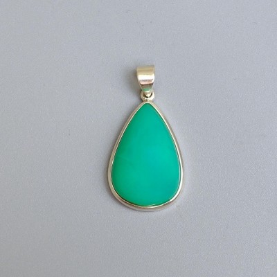 Chrysoprase pendant in silver top quality 7.7g, Tanzania