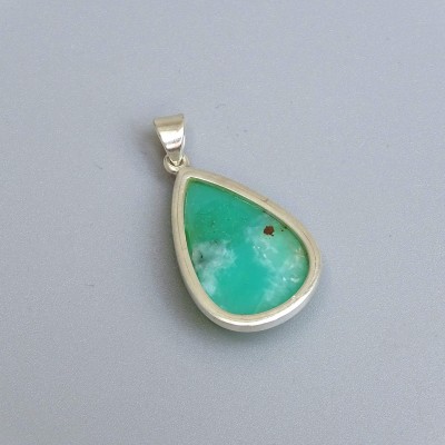 Chrysoprase pendant in silver top quality 7.7g, Tanzania